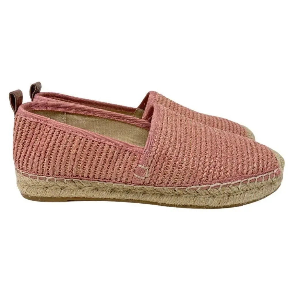 Sam Edelman‎ Espadrille Flats Slip-On Khloe Loafers Knit Pink Gold